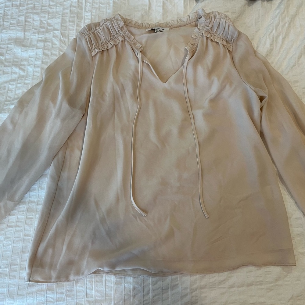 Rose & Olive Cream Blouse. Large.